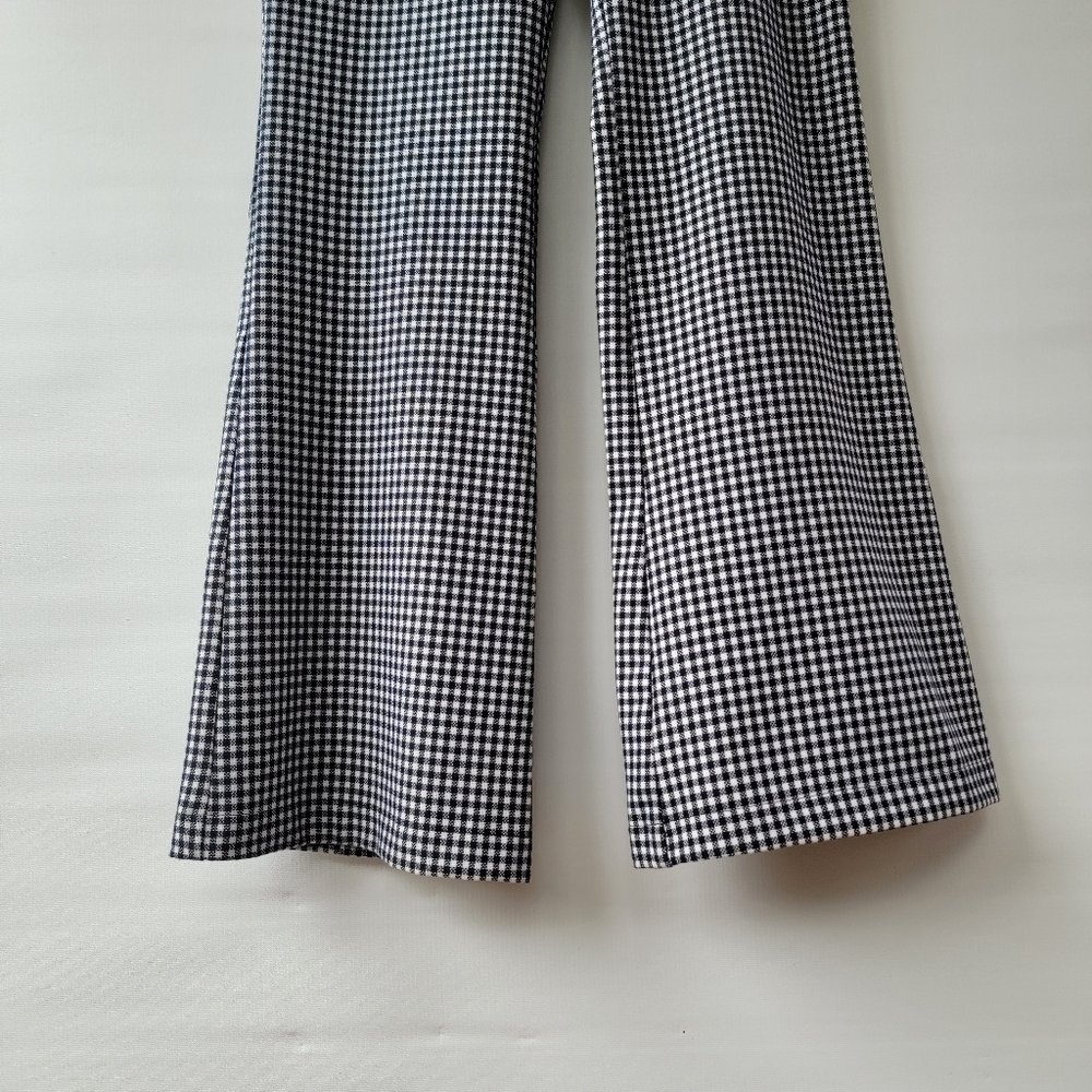 Avec Les Filles Black and White Checkered Flare Pants Size 6 High Waist Neutral - Picture 6 of 14